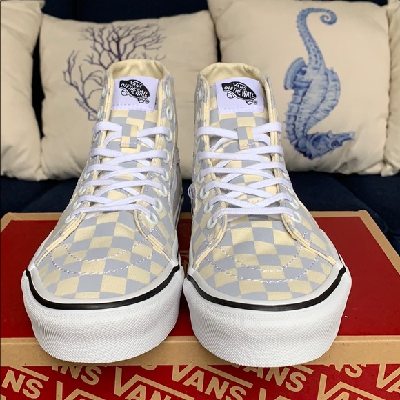 VANS SK8-HI TAPERED CHECKERBOARD Zenbl/TrWht WMNS - Picture 12 of 16